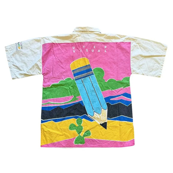 Vintage Camp Beverly Hills Collared Polo Graphic T-Shirt Size S - Picture 6 of 8